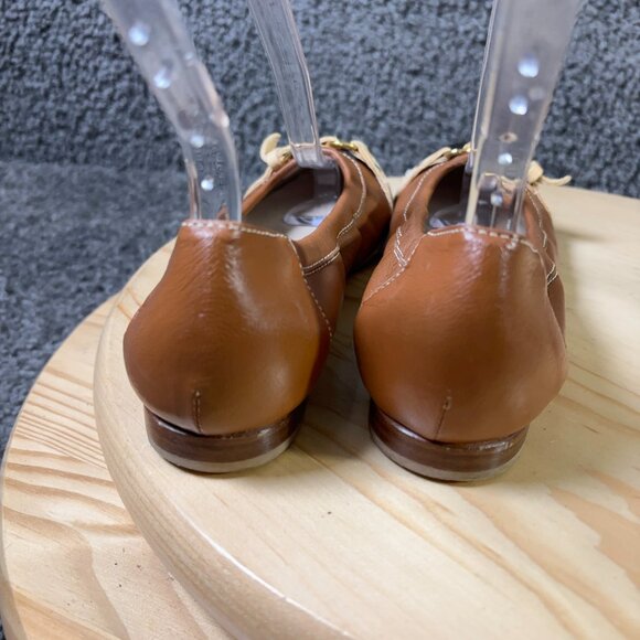AGL Ballet Flats Women Sz 5.5 Leather Cap Toe Slip On Casual Shoes Made in Italy - Picture 4 of 8